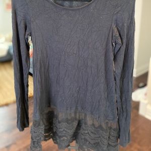 Black Boutique Blouse with Lace Detail